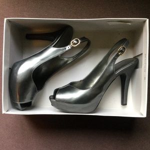 Patent Leather Sling-Back Pumps